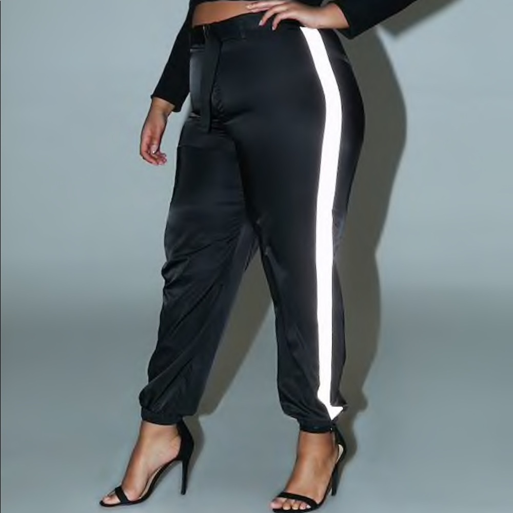 Plus size reflective windbreaker pant trend NWOT